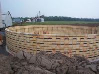 Circular concrete formwork - installed panels