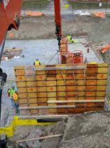 Use of our quick removal beam on a concrete foundation site