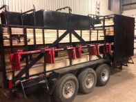 Remorque pour crampes, madriers et cage à footing.