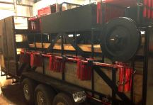 Remorque pour crampes, madriers et cage à footing.